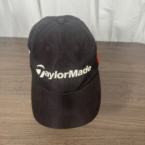 TaylorMade Golf Hat – Black Adjustable Baseball Cap with Embroidered Logo